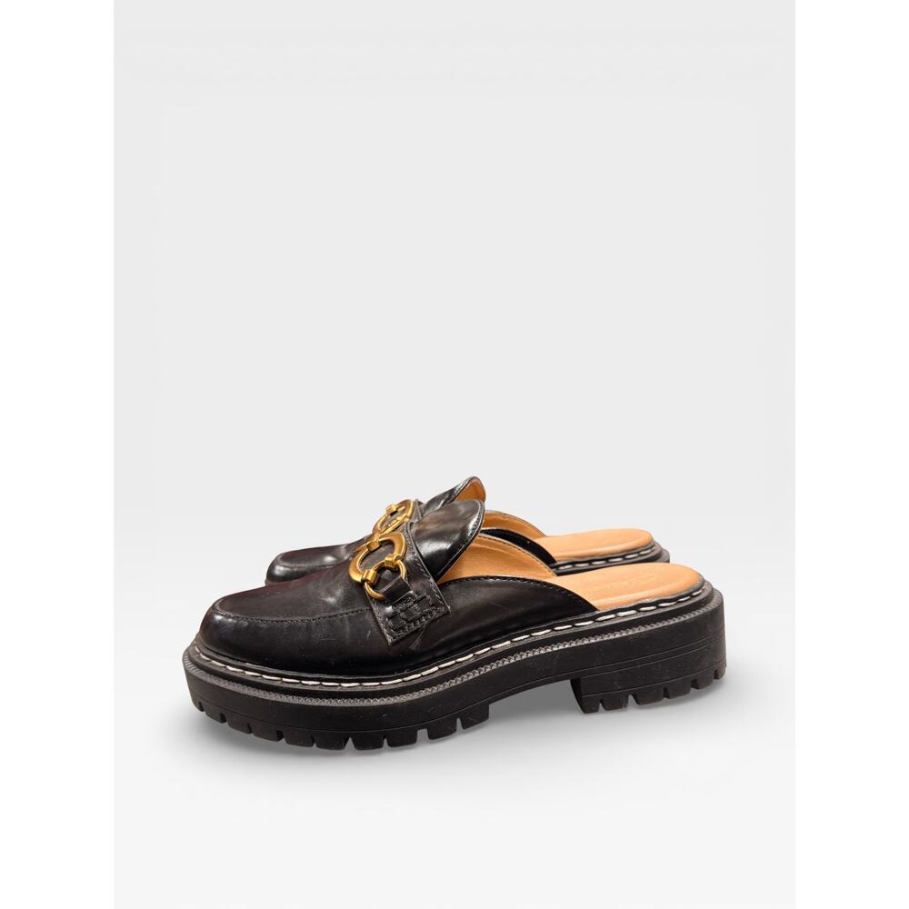 Sam Edelman Circus NY Women's Mule Platform Shoes Black Leather Size 9